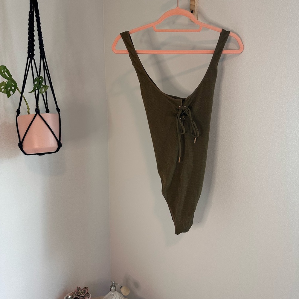 Savage X Fenty Olive Sparkle Bodysuit